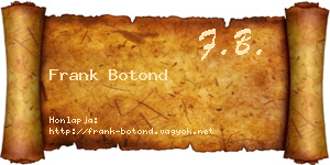 Frank Botond névjegykártya